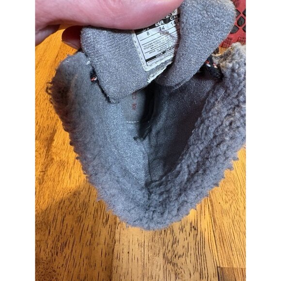 CARTERS Toddler Boys 8 Aikin Cold Weather Snow Boot Black Gray Red Warm - Picture 6 of 7